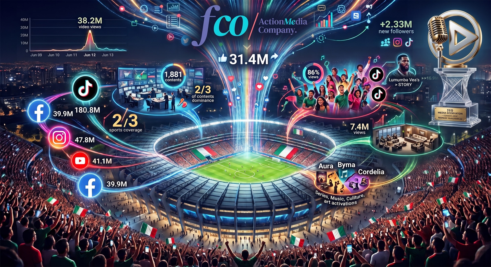 La fiesta del futbol deja a FCO 309.7 millones de reproducciones en 39 días